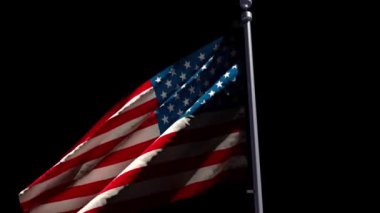 Amerika Birleşik Devletleri bayrağı siyah arka planda