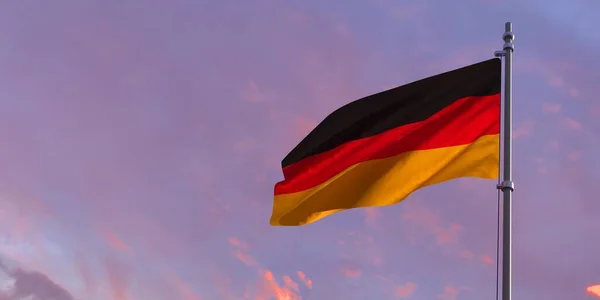 Representación en 3D de la bandera nacional de Alemania ondeando al viento — Foto de Stock