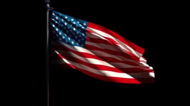 Amerika Birleşik Devletleri bayrağı siyah arka planda