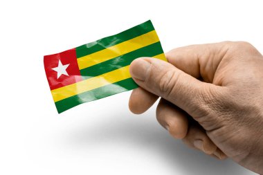 Togo 'nun elinde ulusal bayrak olan bir kart var.