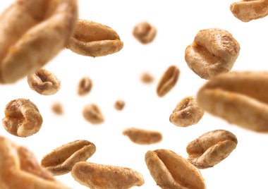 Hava buğdayı beyaz zemin üzerinde uçar