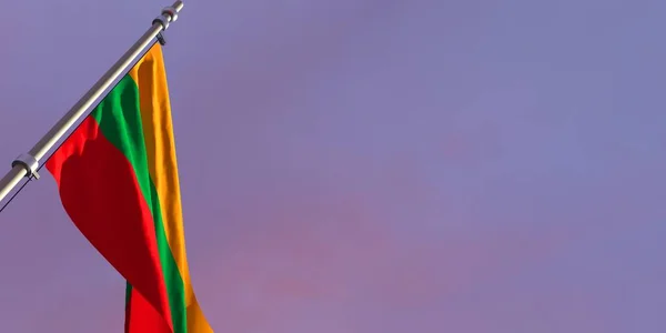 Representación en 3D de la bandera nacional de Lituania — Foto de Stock