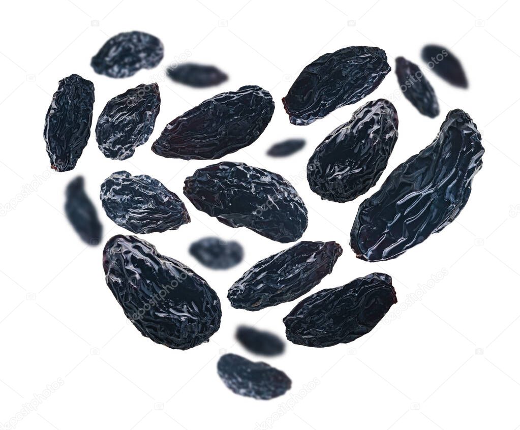 Juniper berries in the shape of a heart on a white background