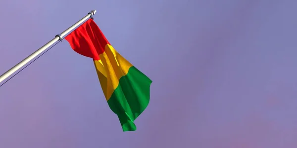 3d representación de la bandera nacional de Guinea — Foto de Stock