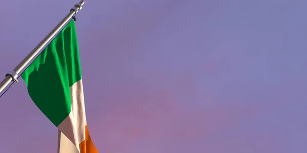 3d renderowanie bandery narodowej Irlandii — Zdjęcie stockowe