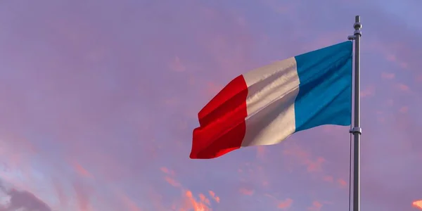 フランス国旗の3Dレンダリング — ストック写真