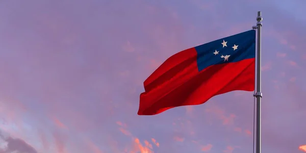 3d representación de la bandera nacional de la Samoa — Foto de Stock
