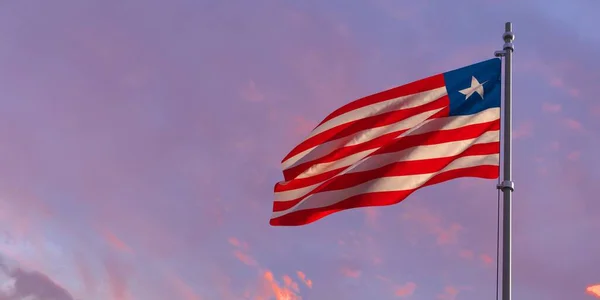 3d representación de la bandera nacional de Liberia — Foto de Stock