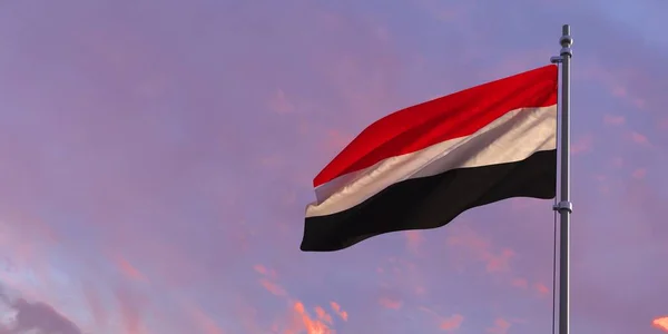 3d representación de la bandera nacional del Yemen — Foto de Stock