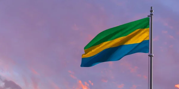 3d representación de la bandera nacional del Gabón —  Fotos de Stock