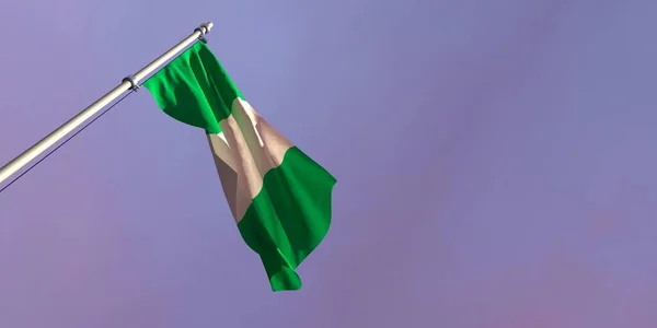 3d representación de la bandera nacional de Nigeria — Foto de Stock