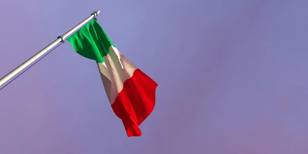 3D-Darstellung der italienischen Nationalflagge — Stockfoto