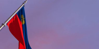 Lihtenştayn 'ın ulusal bayrağının 3D yorumlanması