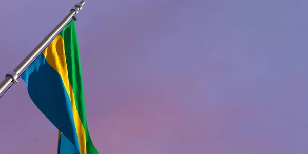 3d rappresentazione della bandiera nazionale del Gabon — Foto Stock