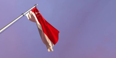 Singapur 'un ulusal bayrağının 3D versiyonu