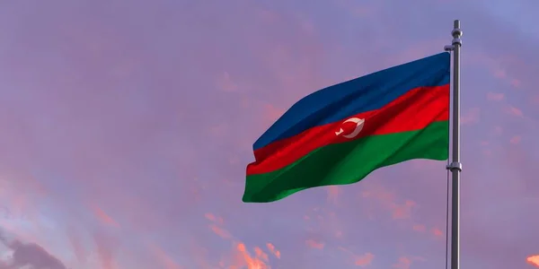 3d representación de la bandera nacional de Azerbaiyán — Foto de Stock