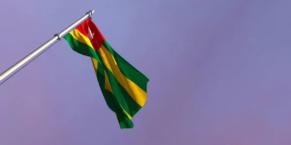 3d representación de la bandera nacional del Togo — Foto de Stock