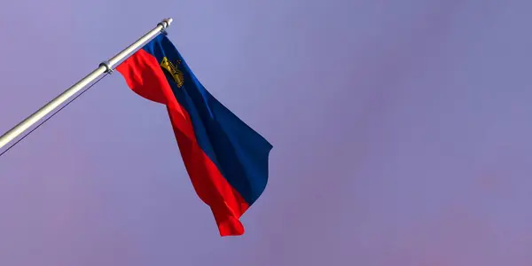 3d representación de la bandera nacional de Liechtenstein — Foto de Stock