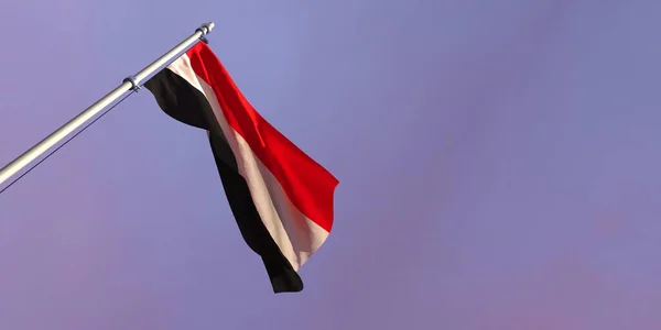 3d rendering of the national flag of the Yemen — Stock Photo, Image