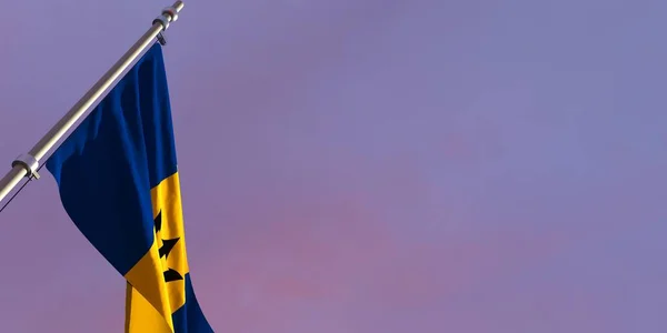 3d representación de la bandera nacional de Barbados —  Fotos de Stock