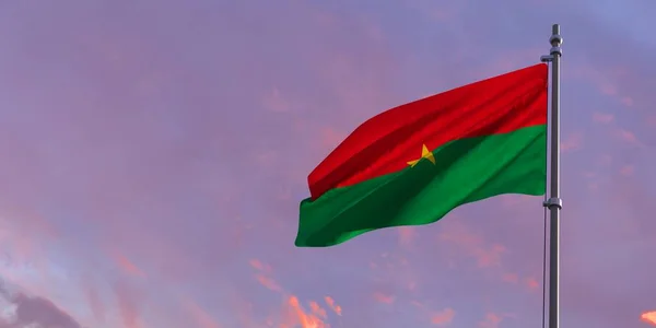 3d representación de la bandera nacional de la Burkina Faso — Foto de Stock