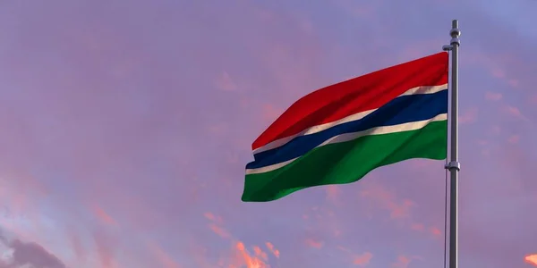 3d weergave van de nationale vlag van Gambia — Stockfoto