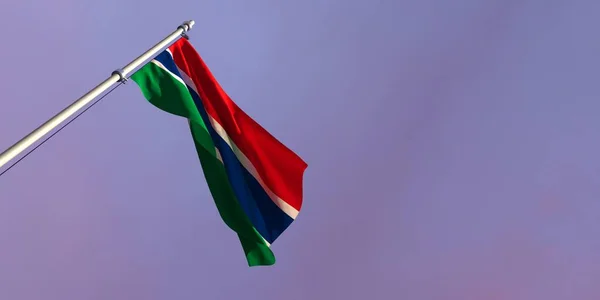 3d weergave van de nationale vlag van Gambia — Stockfoto