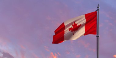 Kanada 'nın ulusal bayrağının 3D çizimi