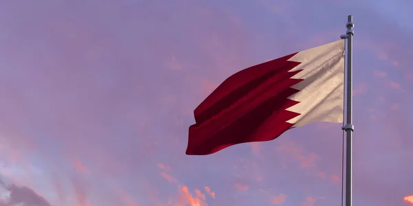 3d renderização da bandeira nacional do Qatar — Fotografia de Stock