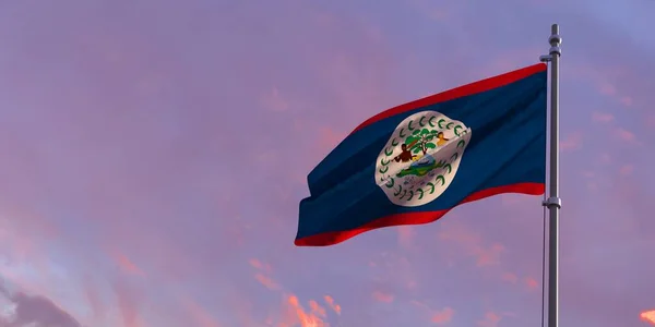 3d renderização da bandeira nacional do Belize — Fotografia de Stock