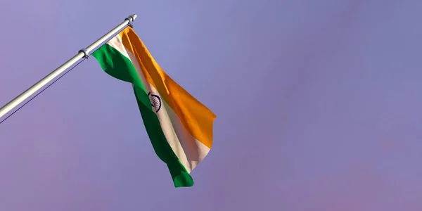 3D-Darstellung der indischen Nationalflagge — Stockfoto
