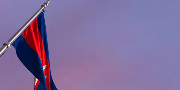 3d representación de la bandera nacional de Camboya — Foto de Stock