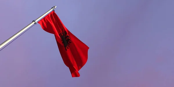 3d απόδοση της εθνικής σημαίας της Αλβανίας — Φωτογραφία Αρχείου