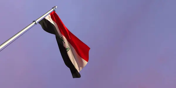 3d representación de la bandera nacional del Iraq — Foto de Stock