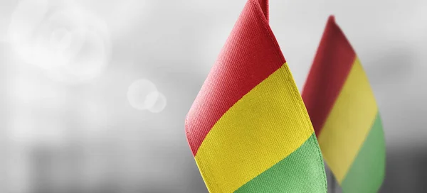 A Guinea kis nemzeti lobogói homályos háttérrel — Stock Fotó