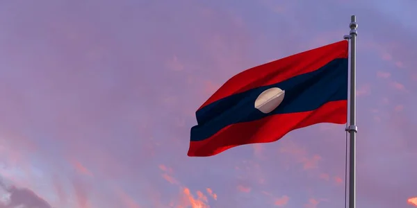 3d rendu du drapeau national du Laos — Photo