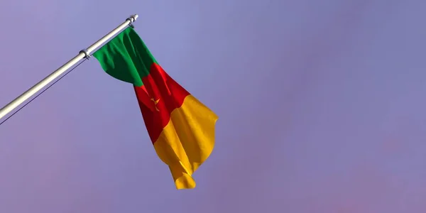 3d representación de la bandera nacional del Camerún — Foto de Stock