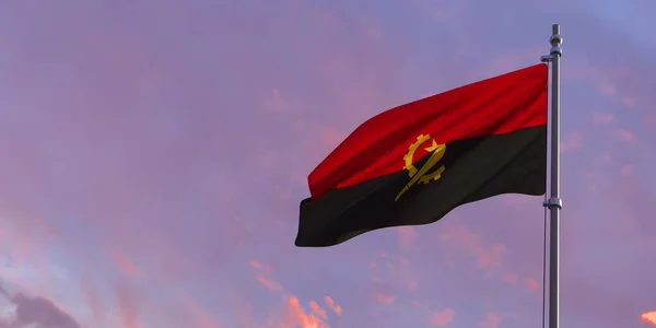 3d representación de la bandera nacional de Angola —  Fotos de Stock