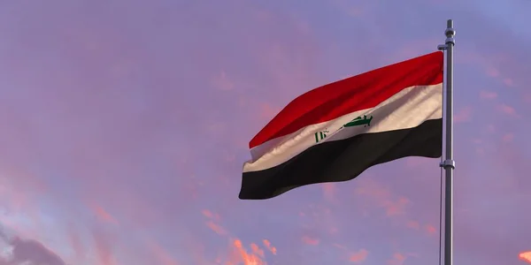 3D-Darstellung der Nationalflagge des Irak — Stockfoto