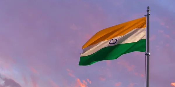 3d rendering della bandiera nazionale dell'India — Foto Stock
