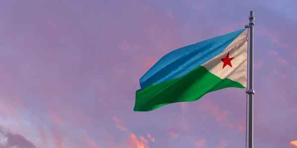3D-Darstellung der Nationalflagge von Dschibuti — Stockfoto