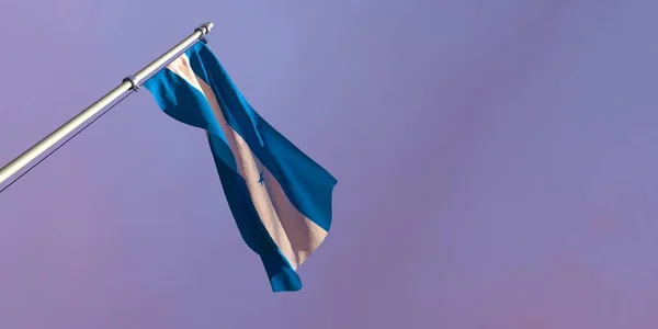 Honduras 'ın ulusal bayrağının 3D çizimi — Stok fotoğraf