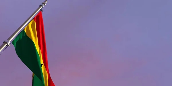 3d representación de la bandera nacional de Ghana — Foto de Stock