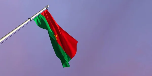 3d representación de la bandera nacional de la Burkina Faso — Foto de Stock