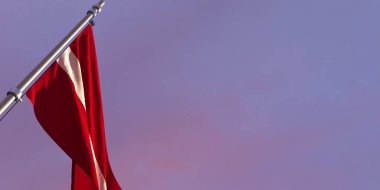 Letonya 'nın ulusal bayrağının 3D canlandırması