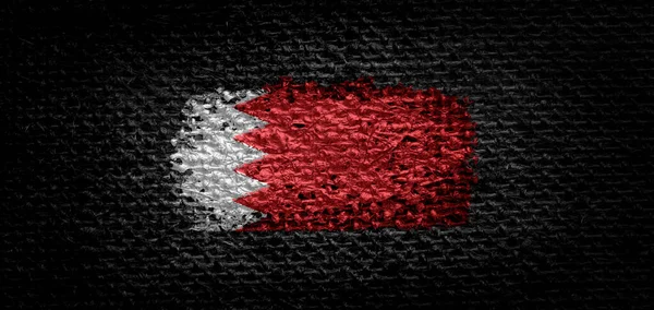 Pequeñas banderas nacionales de Bahréin sobre un fondo claro y borroso —  Fotos de Stock
