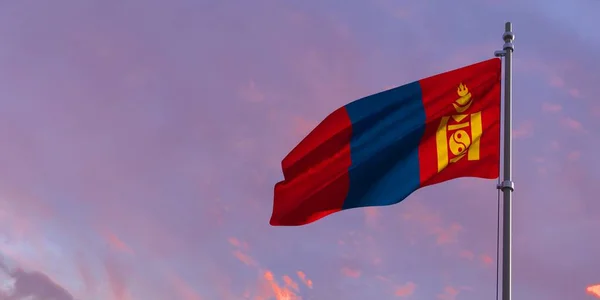 3d Merking av Mongolias nasjonale flagg – stockfoto