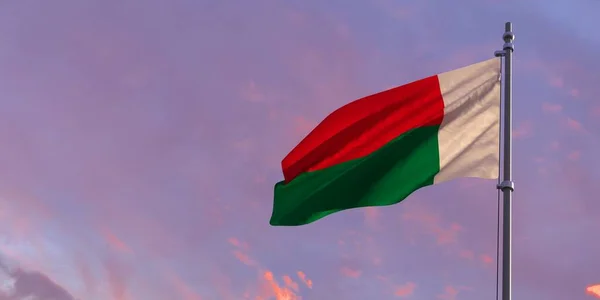 3d rendering of the national flag of the Madagascar — Stock Photo, Image