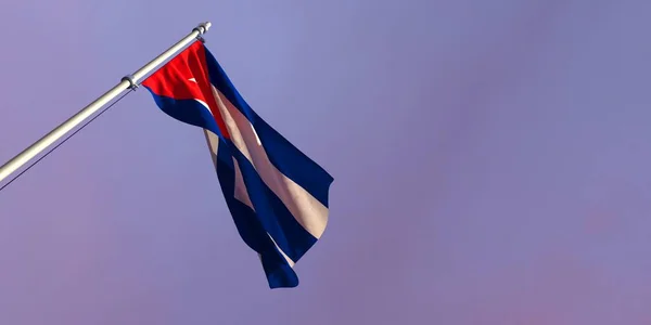 A kubai nemzeti zászló 3D-s kiadása — Stock Fotó