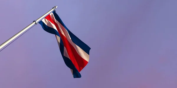 3d representación de la bandera nacional de Costa Rica — Foto de Stock